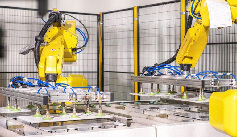 Automated mineral composite production line at B&K factory