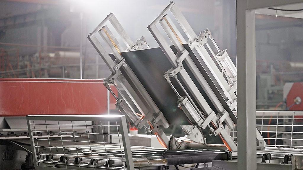 Automated mineral composite production line at B&K factory